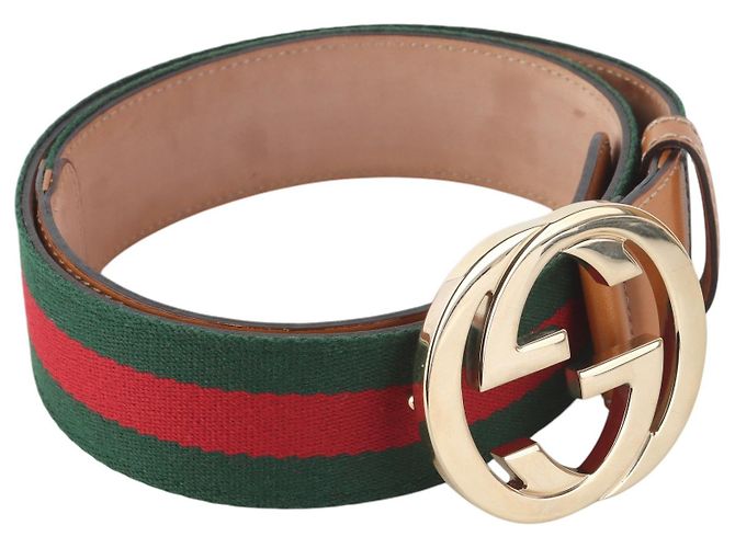Gucci Gold GG Interlocking Three-Line Belt - view 5