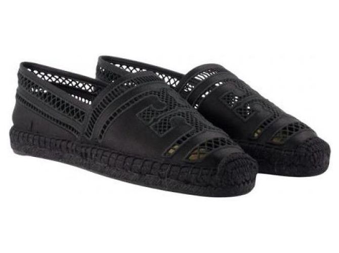 Espadrillas Open Wave Tory Burch Nere in Pelle - vista 5