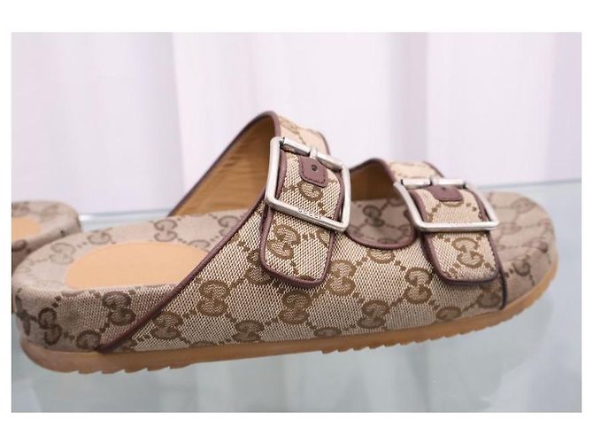 Gucci Canvas Double Strap Sandals - view 11