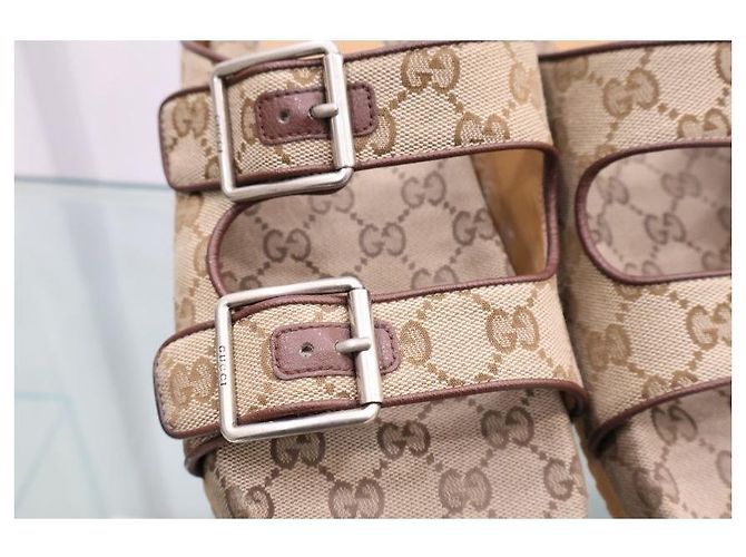 Gucci Canvas Double Strap Sandals - view 3