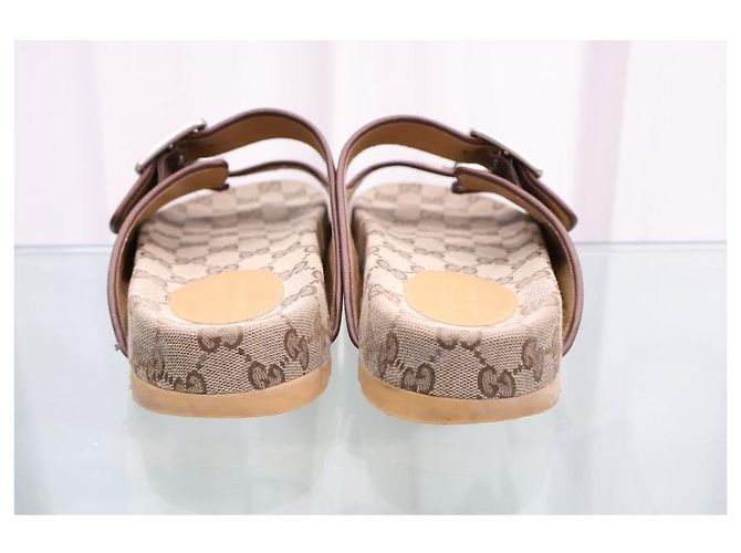Gucci Canvas Double Strap Sandals - view 7