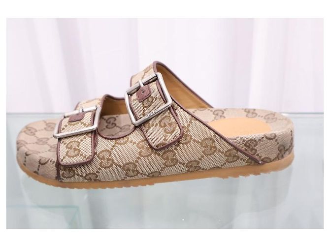 Gucci Canvas Double Strap Sandals - view 9
