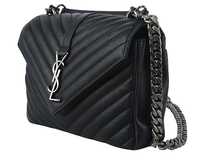 Autre Marque Bolsa de Ombro Chevron College Medium Silver - vista 2
