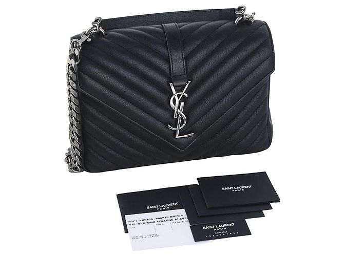Autre Marque Bolsa de Ombro Chevron College Medium Silver - vista 8