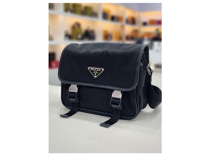 Prada Borsa a tracolla multi in nylon Saffiano con logo triangolare - vista 4