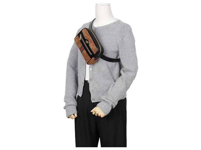 Gucci Ophidia Gürteltasche braunes Wildleder - Ansicht 12