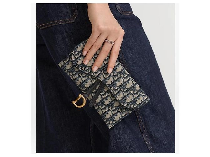 Dior Piccola Pochette a Catena Blue Oblique Jacquard - vista 8