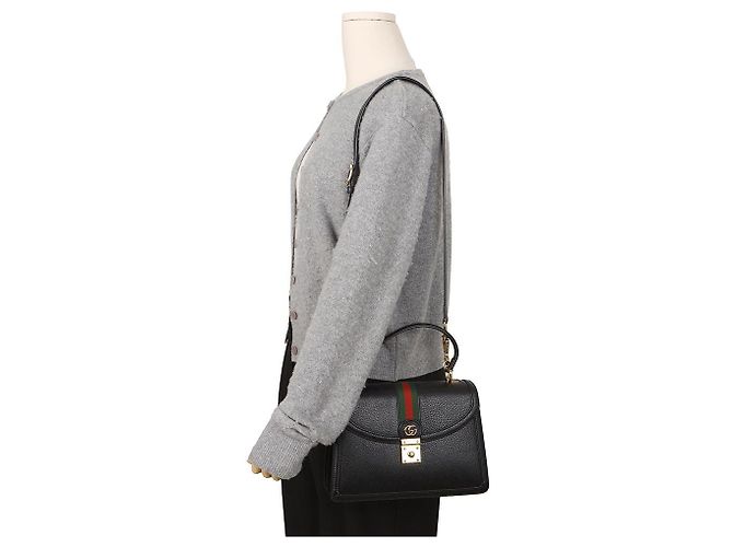 Gucci Bolso de Hombro y Asa Superior Ophidia Pequeño Negro - vista 11