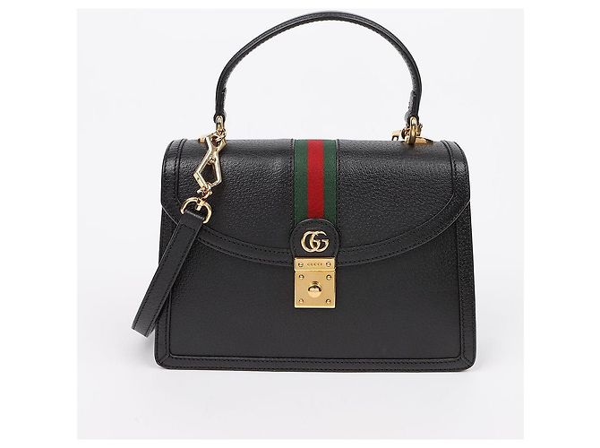 Gucci Bolso de Hombro y Asa Superior Ophidia Pequeño Negro - vista 2