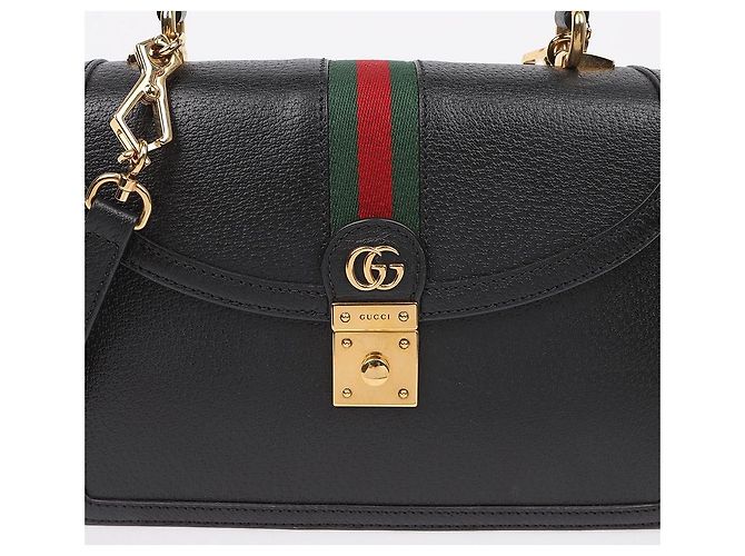 Gucci Bolso de Hombro y Asa Superior Ophidia Pequeño Negro - vista 3