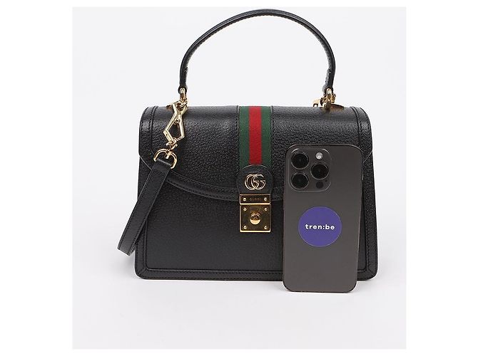 Gucci Bolso de Hombro y Asa Superior Ophidia Pequeño Negro - vista 7