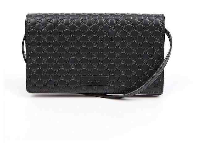Gucci Borsa a Tracolla Mini Leather Microshima Nera - vista 2