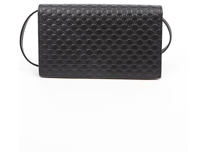 Gucci Borsa a Tracolla Mini Leather Microshima Nera - vista 4