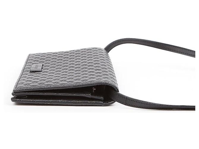 Gucci Borsa a Tracolla Mini Leather Microshima Nera - vista 5