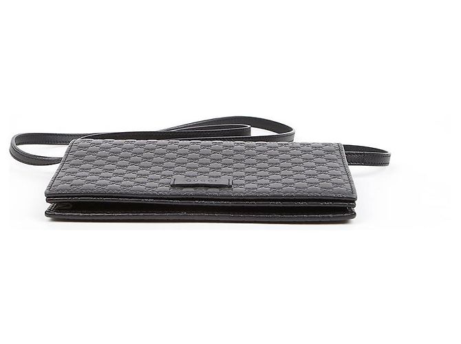 Gucci Borsa a Tracolla Mini Leather Microshima Nera - vista 6