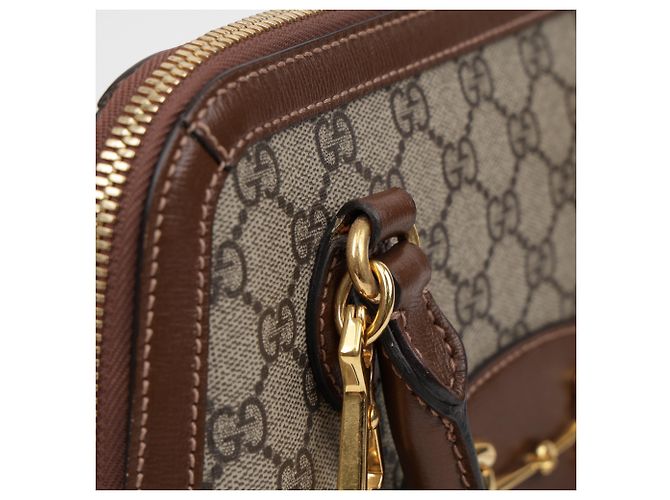 Gucci mala Horsebit Small Top Handle castanha - vista 12