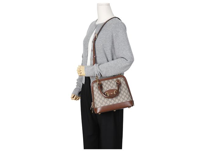 Gucci mala Horsebit Small Top Handle castanha - vista 18