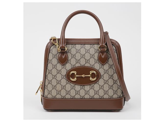Gucci mala Horsebit Small Top Handle castanha - vista 2