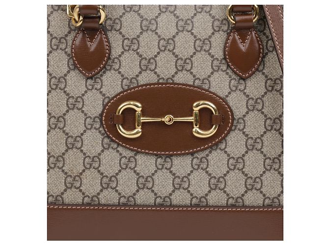 Gucci mala Horsebit Small Top Handle castanha - vista 3