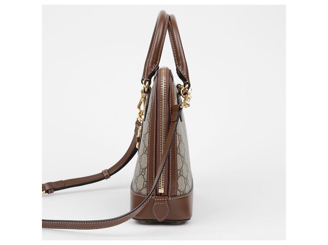 Gucci mala Horsebit Small Top Handle castanha - vista 5