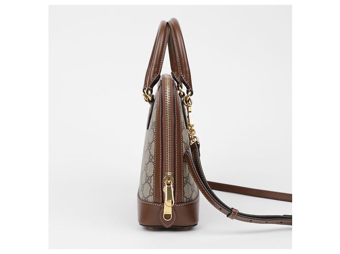 Gucci mala Horsebit Small Top Handle castanha - vista 6