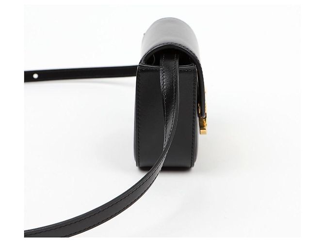 Céline Mini Claude in vitello lucido nero - vista 5