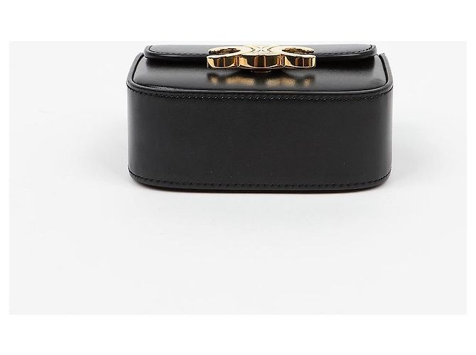 Céline Mini Claude in vitello lucido nero - vista 6