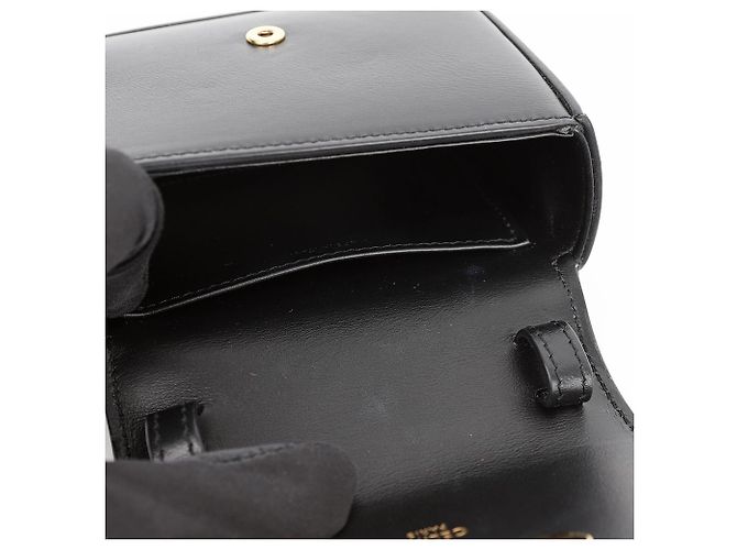 Céline Mini Claude in vitello lucido nero - vista 9