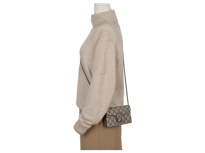 Gucci Borsa a catena Super Mini Dionysus GG Supreme Sand - vista 10