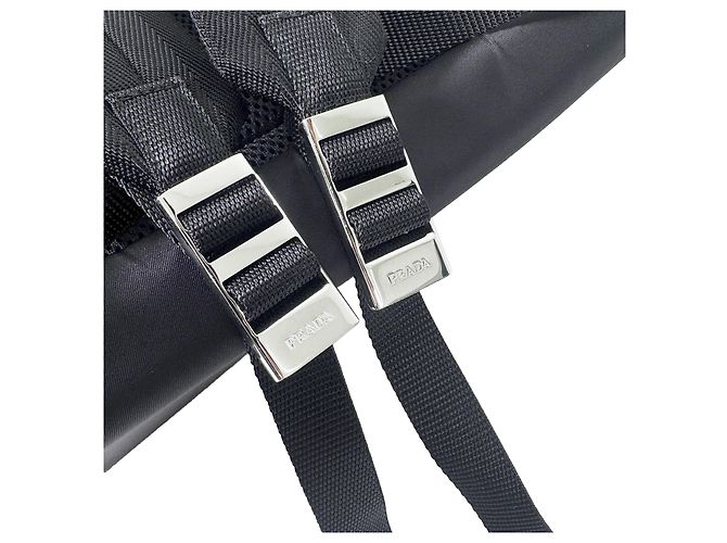 Prada Nylon Triangle Logo Tessuto Backpack Black - view 10