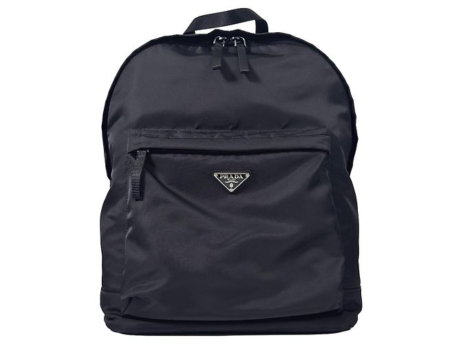 Prada Nylon Triangle Logo Tessuto Backpack Black - view 2