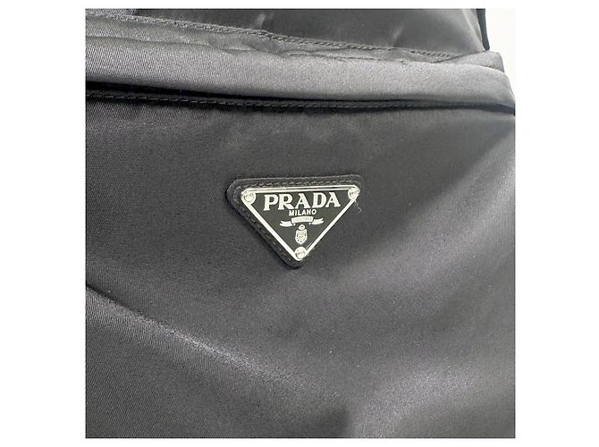Prada Nylon Triangle Logo Tessuto Backpack Black - view 8