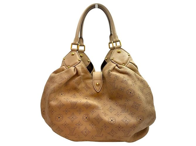 Louis Vuitton Borsa a spalla Large Monogram Mahina Beige - vista 4