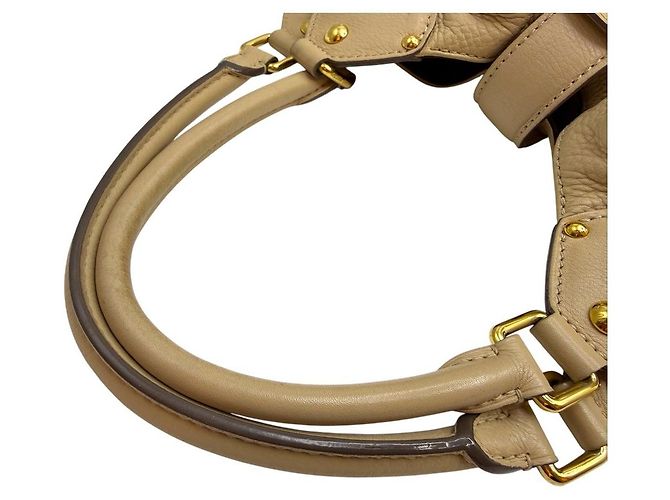 Louis Vuitton Borsa a spalla Large Monogram Mahina Beige - vista 8