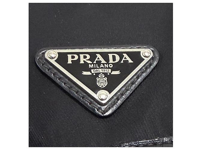 Prada Mochila de nailon con logotipo triangular Small Black - vista 10