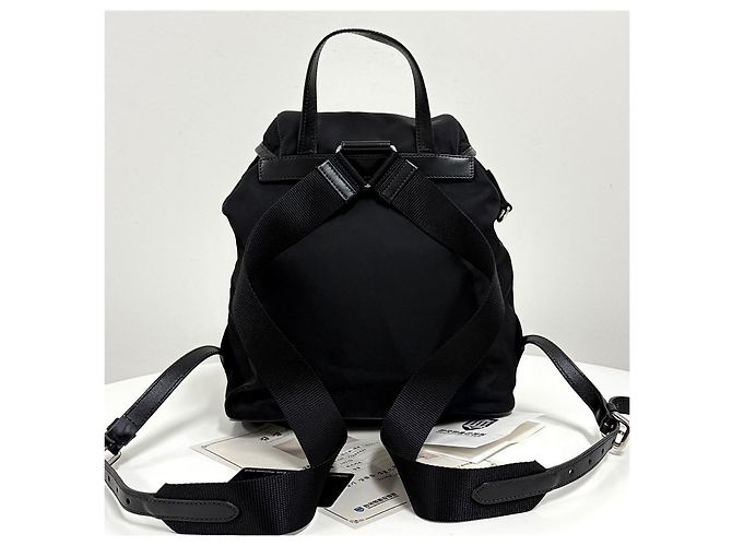 Prada Mochila de nailon con logotipo triangular Small Black - vista 5