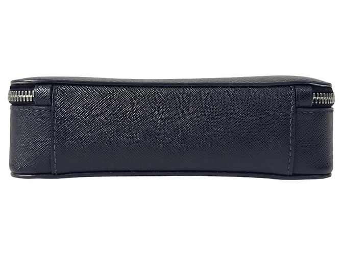 Prada Borsa a Tracolla da Viaggio in Pelle Saffiano Nera - vista 8
