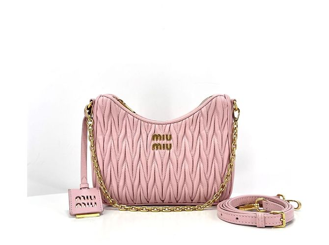Miu Miu Borsa a tracolla in Nappa con catena - vista 3