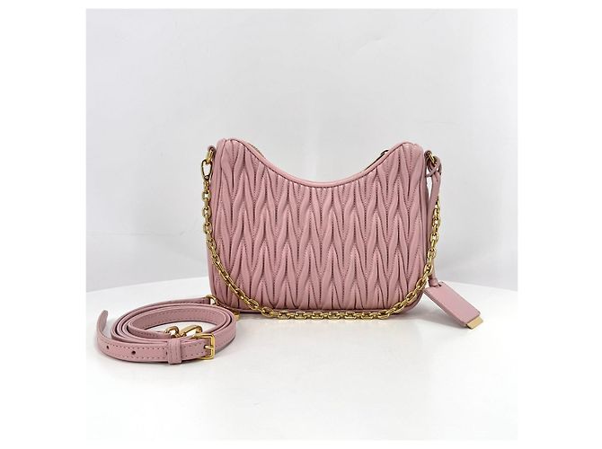 Miu Miu Borsa a tracolla in Nappa con catena - vista 5