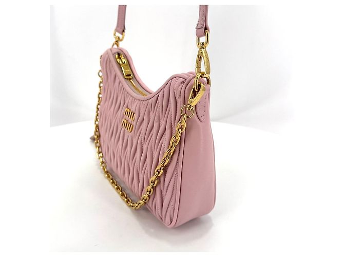 Miu Miu Borsa a tracolla in Nappa con catena - vista 8