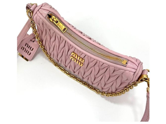 Miu Miu Borsa a tracolla in Nappa con catena - vista 9