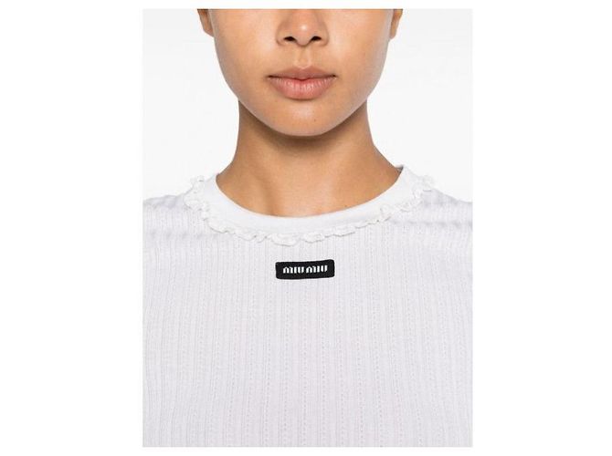 Miu Miu Seidenpullover mit Rundhalsausschnitt - Ansicht 6
