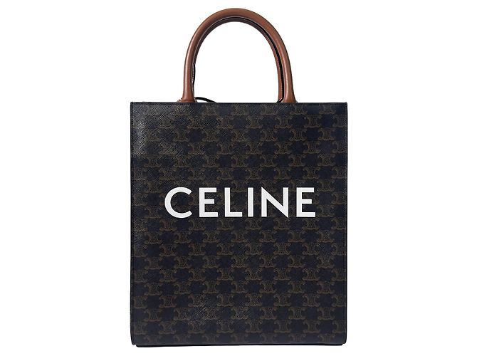 Céline Vertical Cabas Triomphe Canvas Tote Bag Schultertasche Small Tan - Ansicht 4