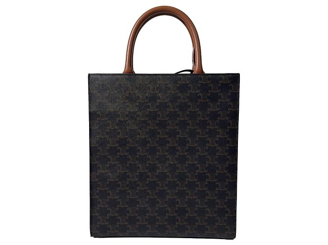 Céline Vertical Cabas Triomphe Canvas Tote Bag Schultertasche Small Tan - Ansicht 5