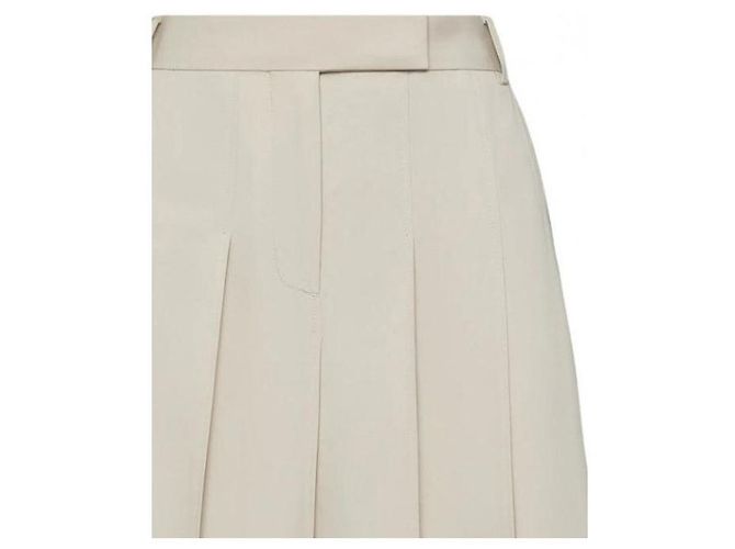 Thom Browne Cotton Pleated Skirt Beige - view 5