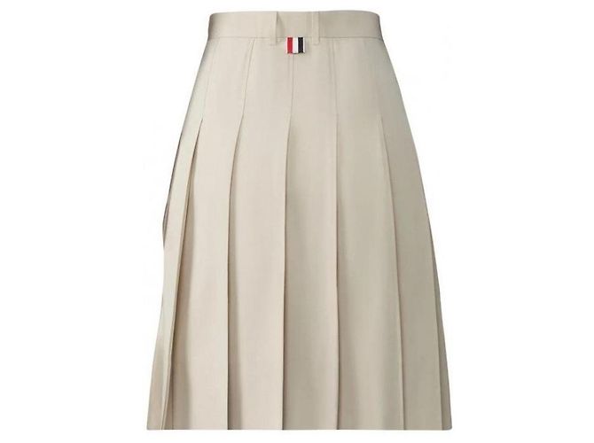 Thom Browne Cotton Pleated Skirt Beige - view 7