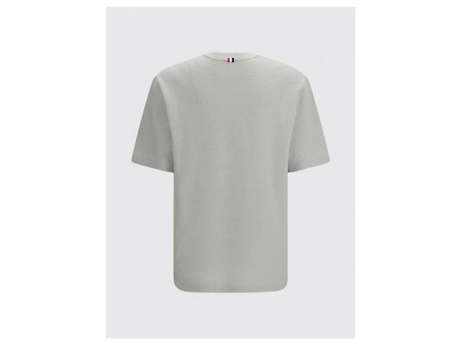 Thom Browne RWB besticktes T-Shirt aus strukturiertem Baumwoll-Leinen Hellgrau - Ansicht 6