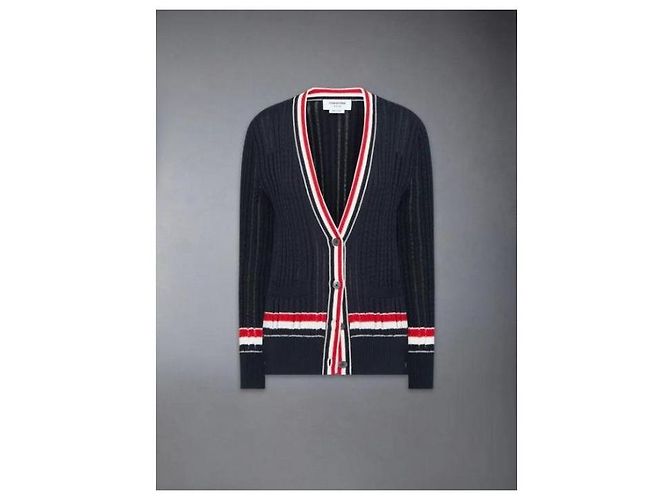 Thom Browne Langärmeliges gestreiftes Hemd mit Baby Ladder Zopfmuster - Ansicht 4