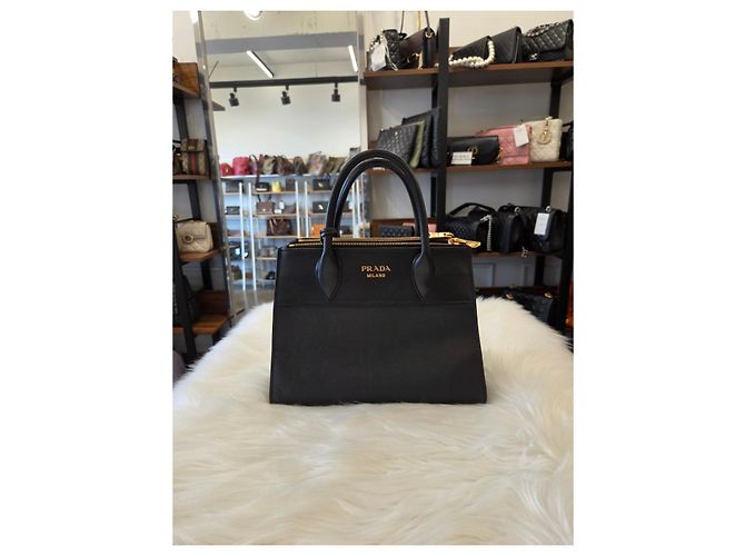 Prada Borsa Tote Saffiano City Paradigm Black - vista 4
