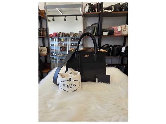 Prada Borsa Tote Saffiano City Paradigm Black - vista 5
